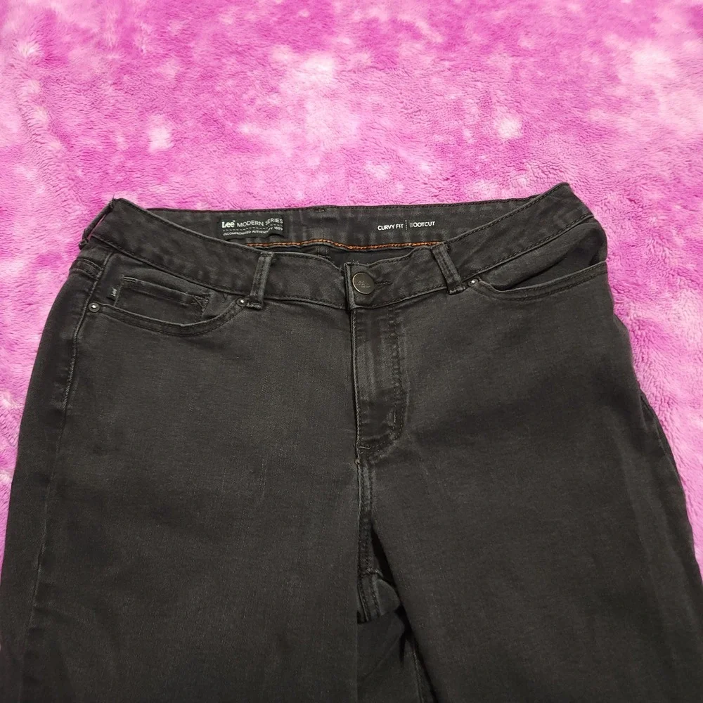 Lee Modern Series Jeans Women's‎ 16M Mid Rise Curvy Fit Bootcut Black Denim